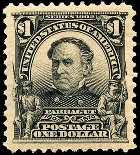 Another photo of the United States 1903 $1 David Farragut stamp