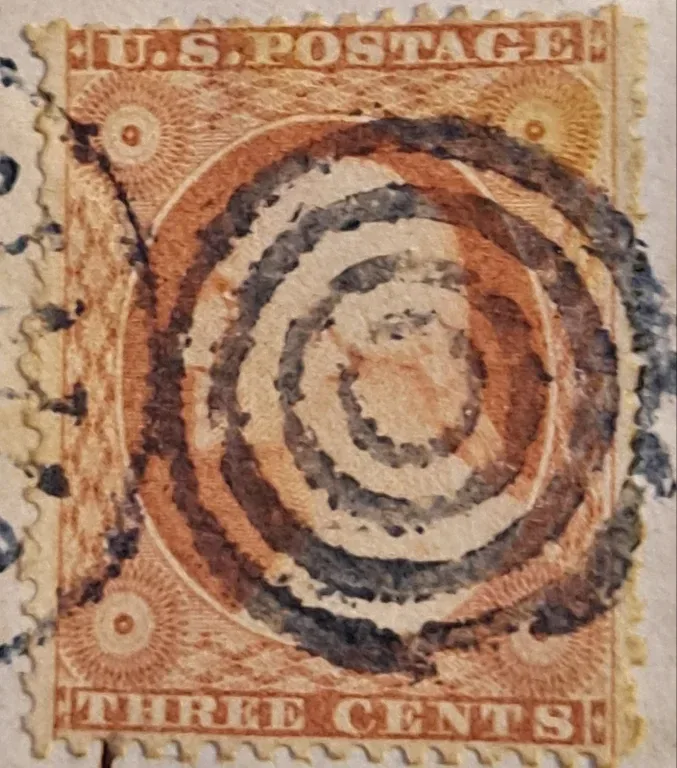 United States 1857 3c Washington stamp, photographed by a collector