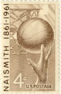 United States 1961 4 cents 00Naismith stamp, photographed by a collector
