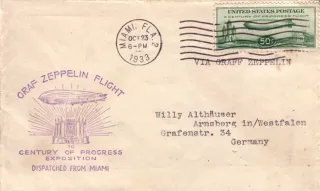Another photo of the United States 1933 50c Zeppelin Miami stamp
