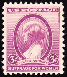 Another photo of the United States 1936 3c Susan B Anthony stamp