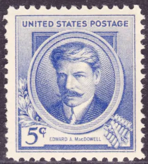 Another photo of the United States 1940 5c Edward A MacDowell stamp
