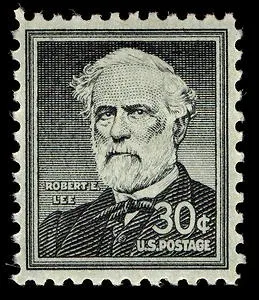 Another photo of the United States 1957 30c Robert E. Lee stamp
