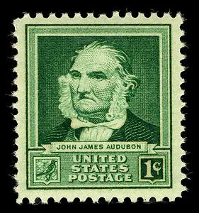 Another photo of the United States 1940 1c John James Audubon stamp