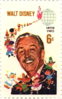 Another photo of the United States 1968 6c Walt Disney stamp