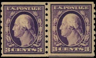 United States 1911 3c WF Washington stamp, photographed by a collector