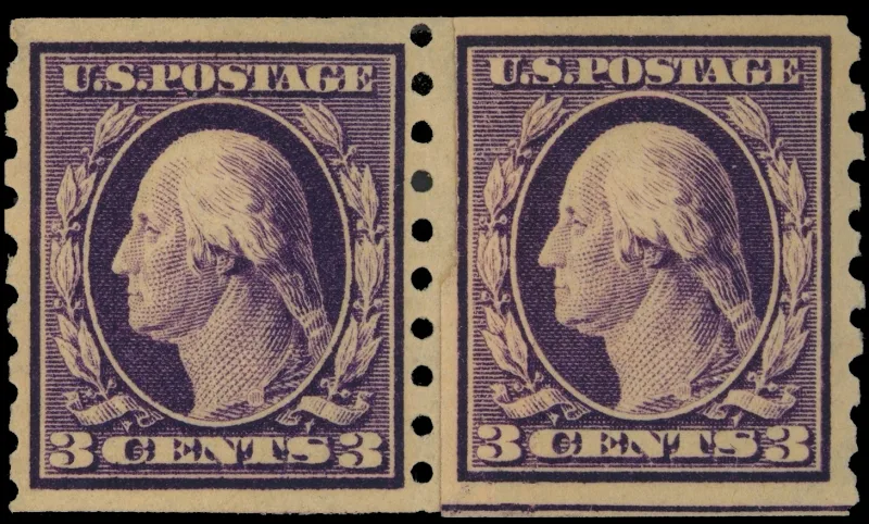 United States 1911 3c WF Washington stamp, photographed by a collector
