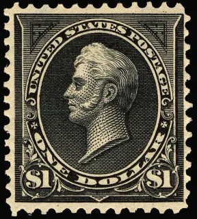 United States 1894 $1 OH Perry stamp, photographed by a collector