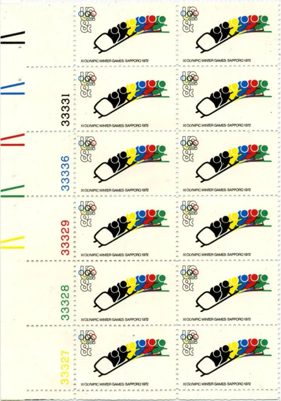 United States 1972 8c 1972OlympicWinterGames USPostageStamp stamp, photographed by a collector