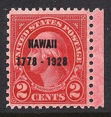 United States 1928 2 cents Hawaii stamp, photographed by a collector