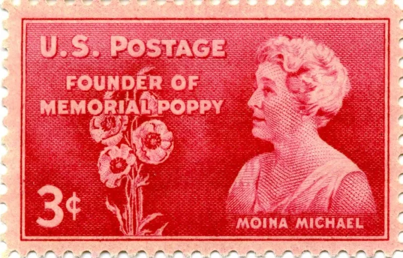 United States 1948 3 cents 00MoinaMichael stamp, photographed by a collector