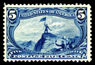 Another photo of the United States 1898 5c Trans Miss stamp