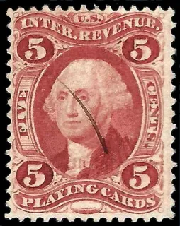 Another photo of the United States 1863 5c Jefferson stamp