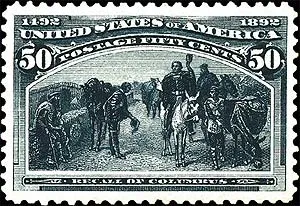 Another photo of the United States 1893 50c Columbian stamp