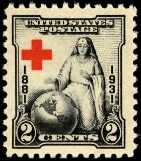 Another photo of the United States 1931 2c American Red Cross stamp