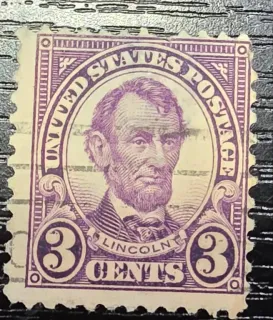 Another photo of the United States 1923 3c Abraham Lincoln stamp