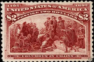 United States 1893 $2 Columbian stamp, photographed by a collector