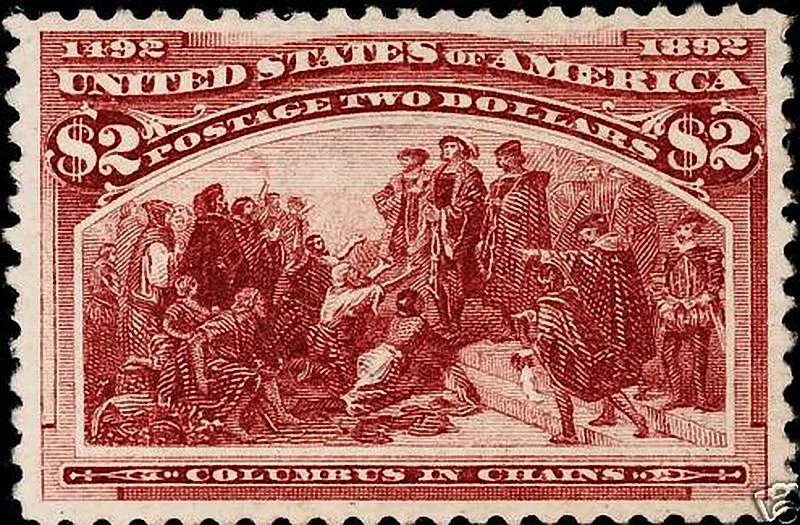 United States 1893 $2 Columbian stamp, photographed by a collector