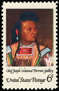 United States 1968 6c Chief Joseph stamp, photographed by a collector