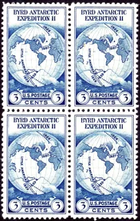 United States 1933 3c Byrd Antarctic Expedition II stamp, photographed by a collector