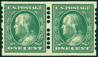 United States 1910 one cent Farwell Franklin one cent stamp, photographed by a collector