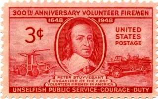 Another photo of the United States 1948 3c Stuyvesant, Volunteer Firemen stamp