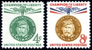 Another photo of the United States 1960 4c Giuseppe Garibaldi stamp