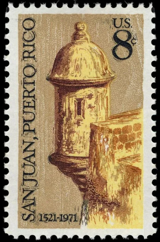 United States 1971 8c 450Years SanJuan stamp, photographed by a collector