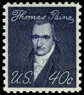 United States 1968 40c Thomas Paine stamp, photographed by a collector