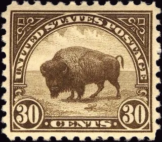 Another photo of the United States 1923 20c Buffalo stamp