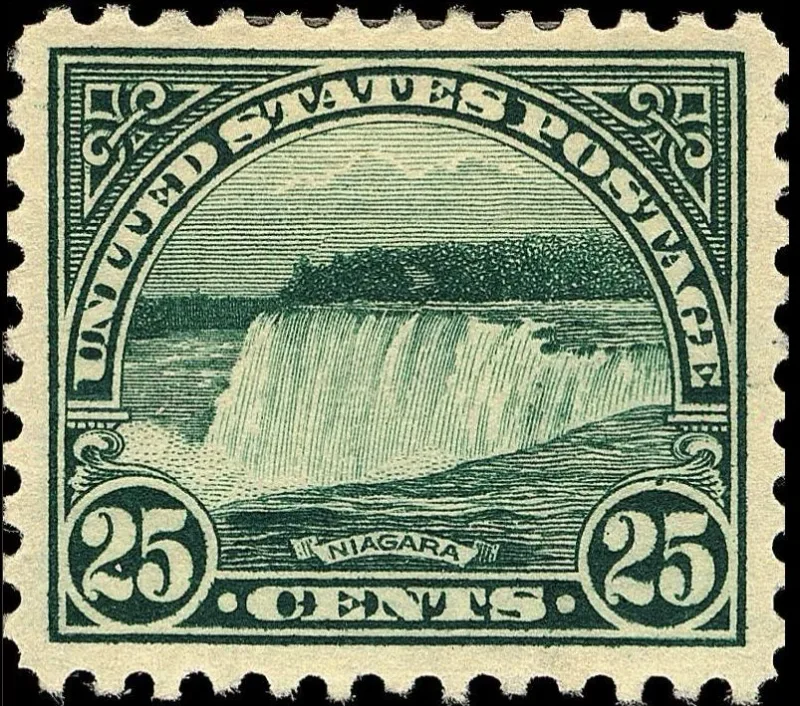 United States 1922 25 cents Niagara Falls stamp, photographed by a collector