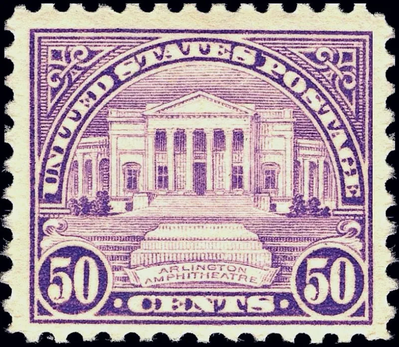United States 1922 50 cents Amp Theater stamp, photographed by a collector