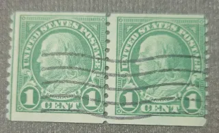 Another photo of the United States 1922 1c Franklin stamp
