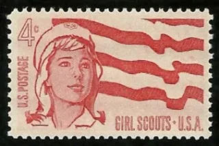 United States 1962 4 cents Girl scouts stamp, photographed by a collector