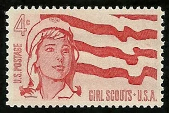 United States 1962 4 cents Girl scouts stamp, photographed by a collector