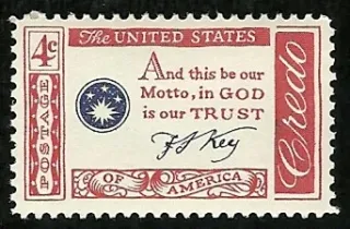 United States 1960 4 cents FSKey stamp, photographed by a collector