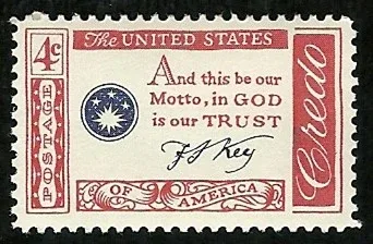 United States 1960 4 cents FSKey stamp, photographed by a collector