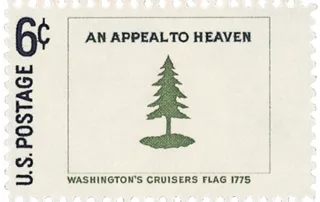 United States 1968 6c Historic American Flag stamp, photographed by a collector