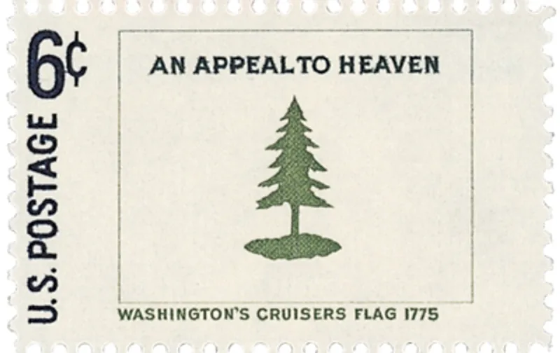 United States 1968 6c Historic American Flag stamp, photographed by a collector