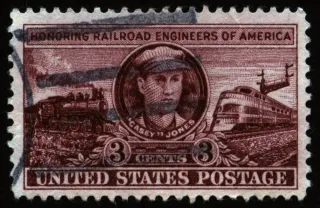 Another photo of the United States 1950 3 cents Casey Jones stamp