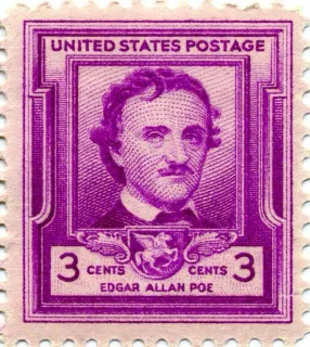 Another photo of the United States 1949 3 cents Edgar Allen Poe stamp