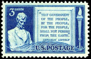 Another photo of the United States 1948 3c Gettysburg Address, of stamp