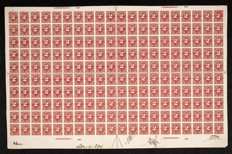 United States 1895 2 cents 1895postageplate stamp, photographed by a collector