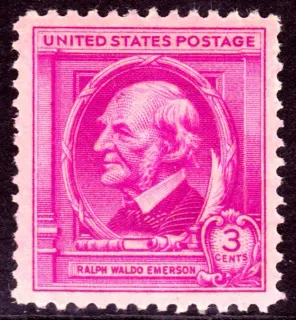United States 1940 3c RalphWaldoEmerson stamp, photographed by a collector
