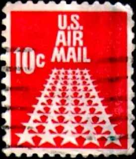 United States 1968 10 cents Usairmailstamp stamp, photographed by a collector
