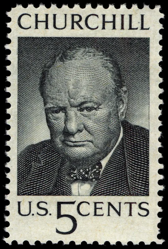 United States 1965 5 cents 0Churchill stamp, photographed by a collector
