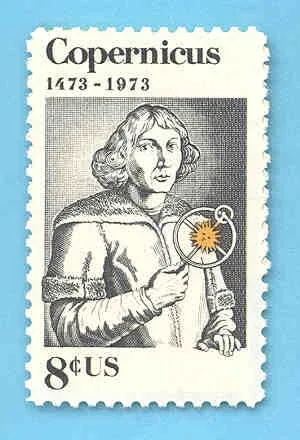 United States 1973 8 cents CopernicusStamp stamp, photographed by a collector