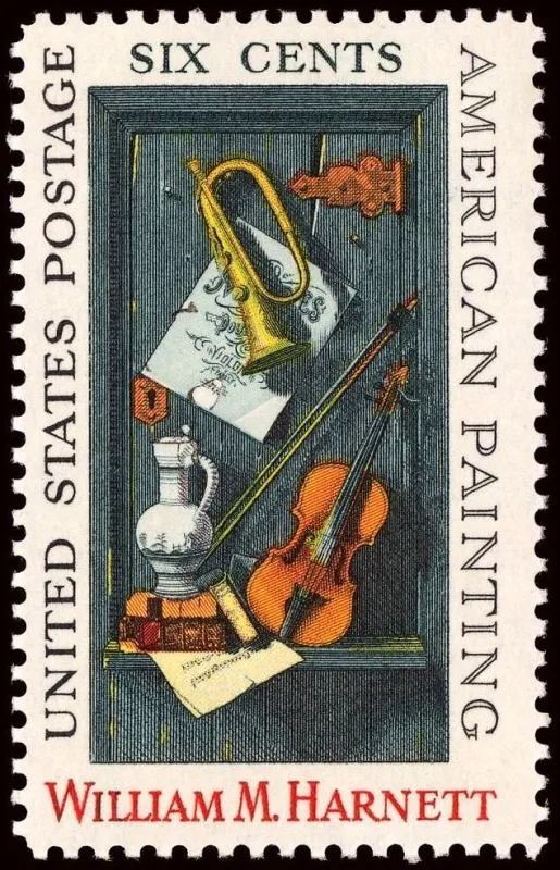 United States 1969 10c WilliamMHarnettStamp stamp, photographed by a collector