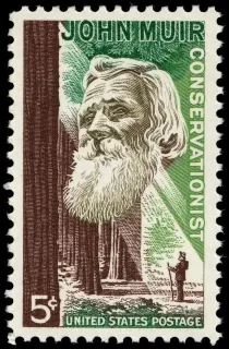 United States 1964 5c JohnMuirStamp stamp, photographed by a collector