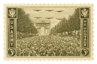 Another photo of the United States 1945 3c U.S. Army U.S. issued stamp